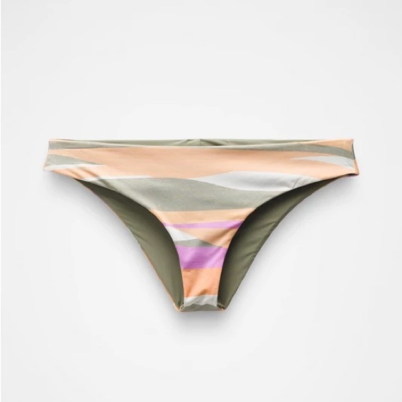 NWT Prana Gemma Reversible Cheeky Low Rise Bikini Swim Bottoms in Waves Stripes - Picture 1 of 8